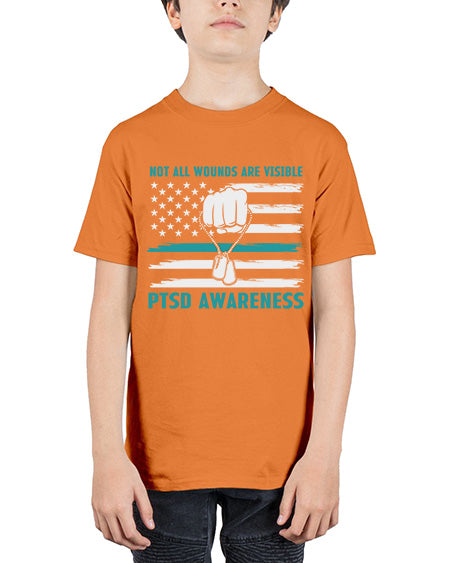 Veteran PTSD Not all wounds 4# - PTSD - Youth Tee Unisex