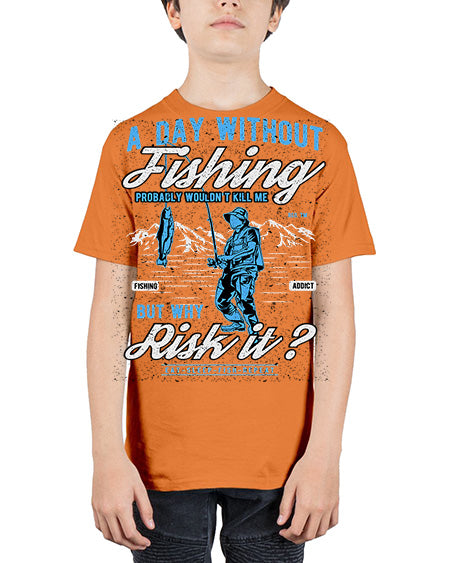 a day without fishing cs 68# - shark-fish - Youth Tee Unisex