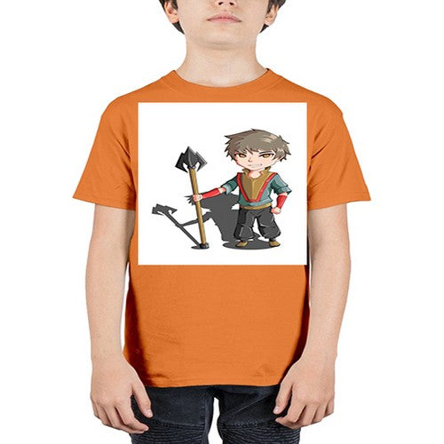 a little boy holding a spear79# - anime - Youth Tee Unisex
