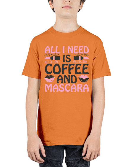 all i need is coffee and mascara Style 165# - beauty - fashion - Youth Tee Unisex