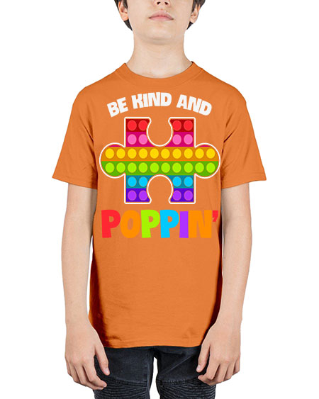 be kind and poppin autism 63# - autism - Youth Tee Unisex