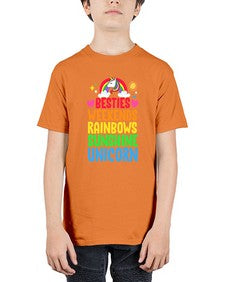 besties weekends rainbows sunshine unicorn 58# - unicorn - Youth Tee Unisex