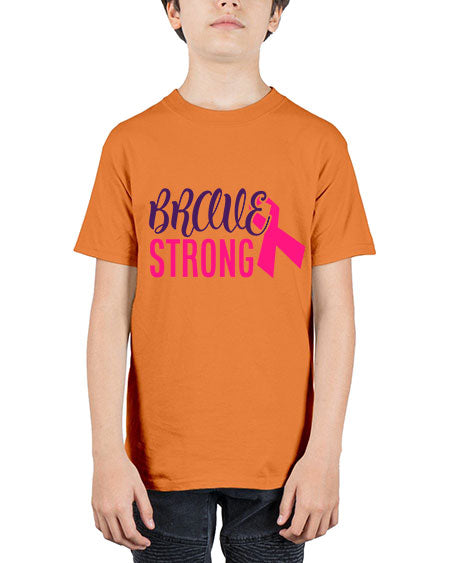 brave strong Style 15# - breast cancer - Youth Tee Unisex