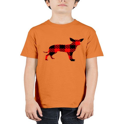buffalo plaid pointed ear dog 64# - dogs - Youth Tee Unisex