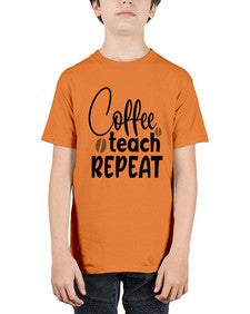 coffee teach repeat Style 106# - teacher - Youth Tee Unisex