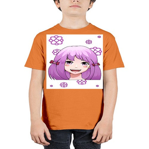 cute ponytails purple hair girl 63# - anime - Youth Tee Unisex