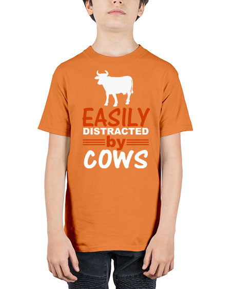 easily distracted by cows Style 4# - cow - Youth Tee Unisex