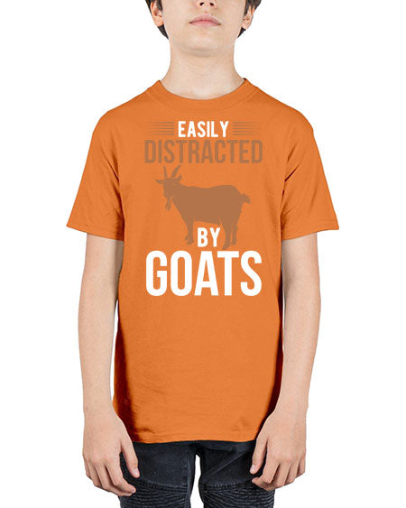 easily distracted by goats Style 5# - goat - Youth Tee Unisex