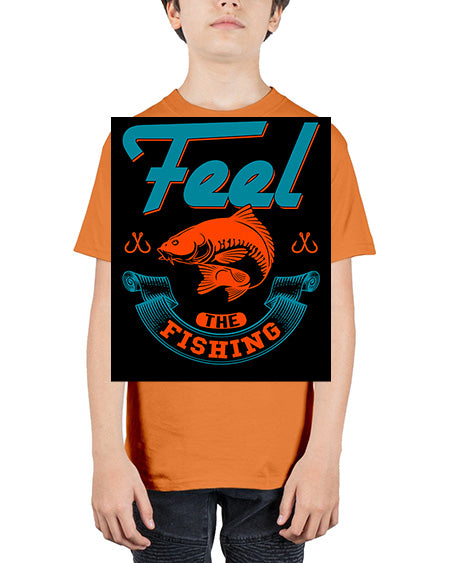 feel the fishing png 60# - shark-fish - Youth Tee Unisex