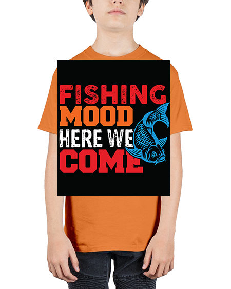 fishing mood here we come png 44# - shark-fish - Youth Tee Unisex