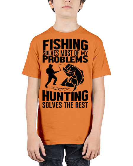 fishing solves 73# - shark-fish - Youth Tee Unisex