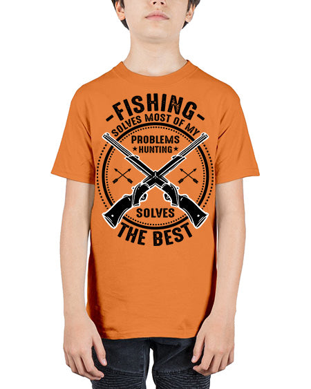 fishing solves most 74# - shark-fish - Youth Tee Unisex