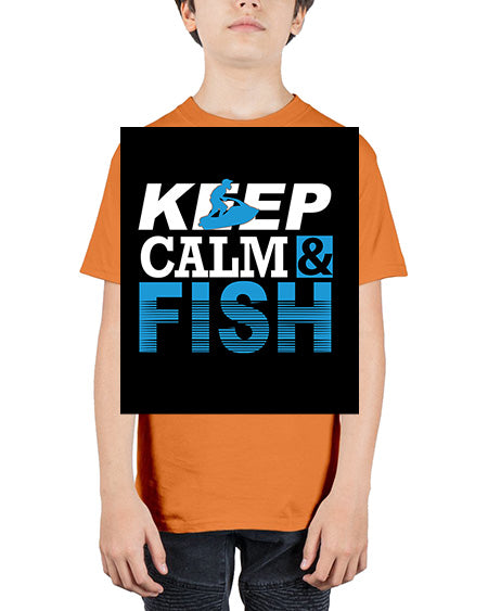 fishing with backround png 18# - shark-fish - Youth Tee Unisex