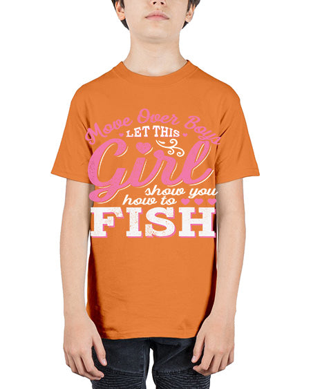 girl fishing 15# - shark-fish - Youth Tee Unisex