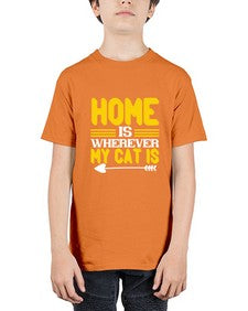 home is wherever my cat is Style 50# - cats - Youth Tee Unisex