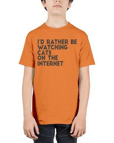 id rather be watching cats on the internet - cats - Youth Tee Unisex