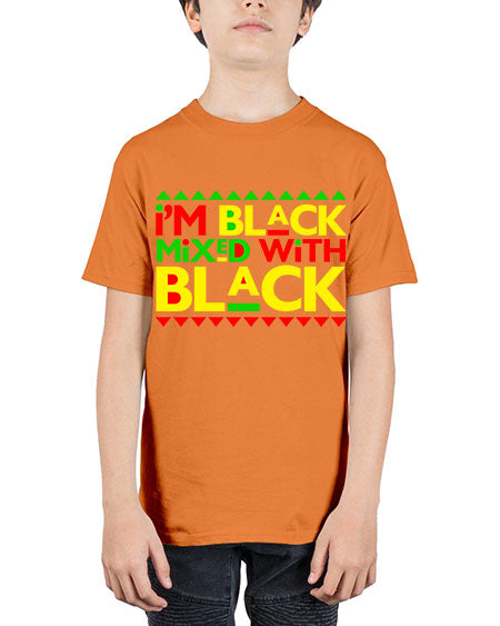 im  black  mixed with black  111# - black words and phrases - Youth Tee Unisex