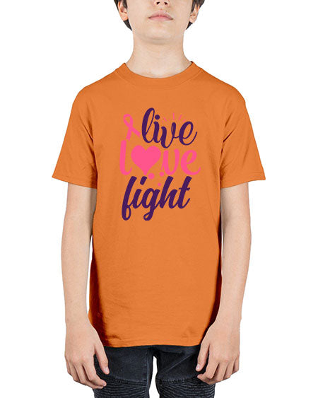 live love fight Style 8# - breast cancer - Youth Tee Unisex