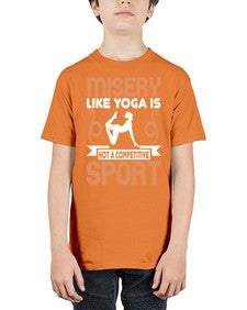 misery like yoga is not a competitive sport  425# - yoga - Youth Tee Unisex