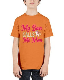 my boss calls me mom 313# - unicorn - Youth Tee Unisex