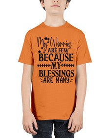my worries are few because my blessings are many Style 84# - motivation - Youth Tee Unisex