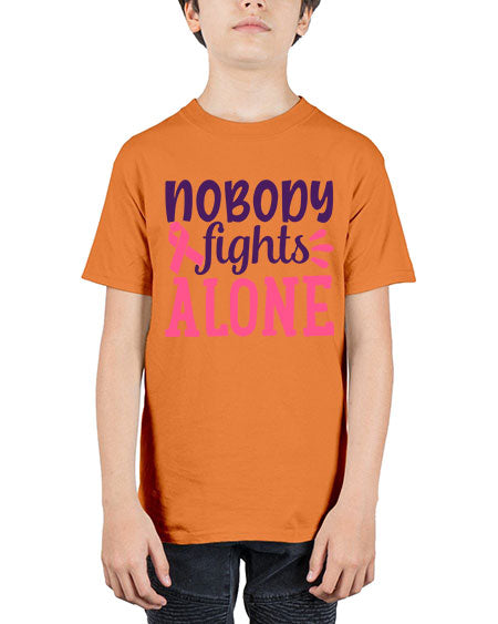 nobody fights alone Style 6# - breast cancer - Youth Tee Unisex