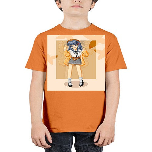 of beautiful girl with jacket 132# - anime - Youth Tee Unisex