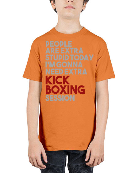 people are extra stupid today kick boxing 53# - boxing - Youth Tee Unisex