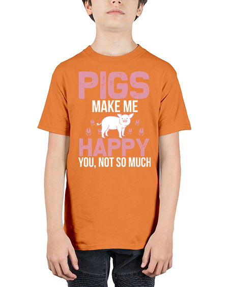 pigs make me happy Style 35# - pig - Youth Tee Unisex