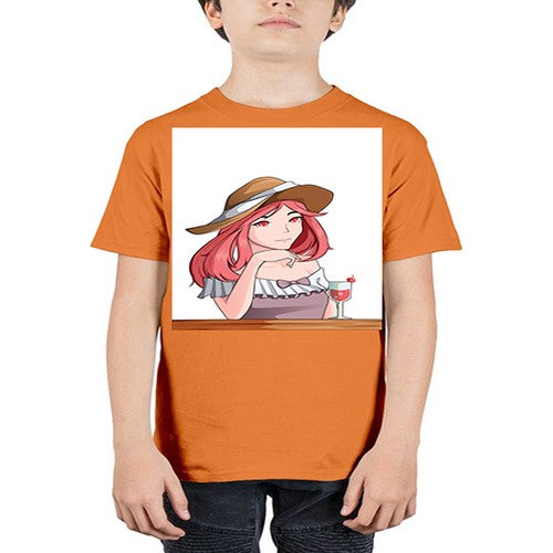 pretty woman with fresh juice in summer 37# - anime - Youth Tee Unisex