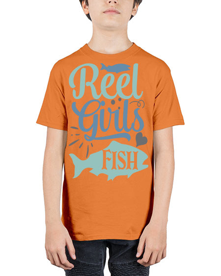 reel girls fish 92# - shark-fish - Youth Tee Unisex