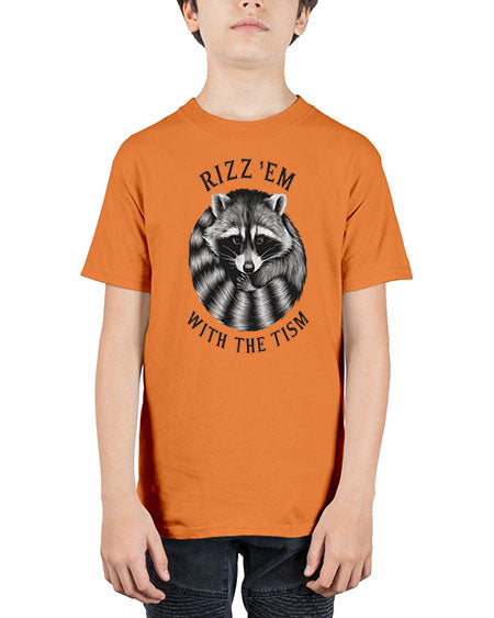 rizzem with the tism 53# - raccoon - Youth Tee Unisex