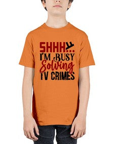 shhh im busy solving tv crimes 1040# - true crime - Youth Tee Unisex