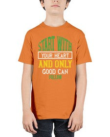 start with your heart and only good can follow 406# - vegan - Youth Tee Unisex