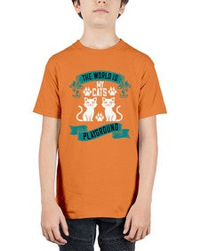 the world is my cats playground Style 119# - cats - Youth Tee Unisex