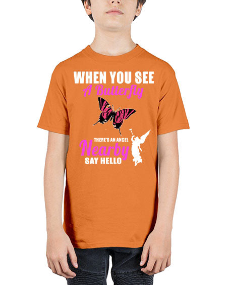 when you see a butterfly - butterfly - Youth Tee Unisex