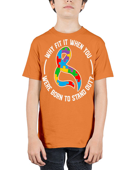 why fit in when u 119# - autism - Youth Tee Unisex