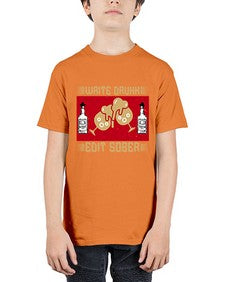 write drunk edit sober 497# - drinking - Youth Tee Unisex