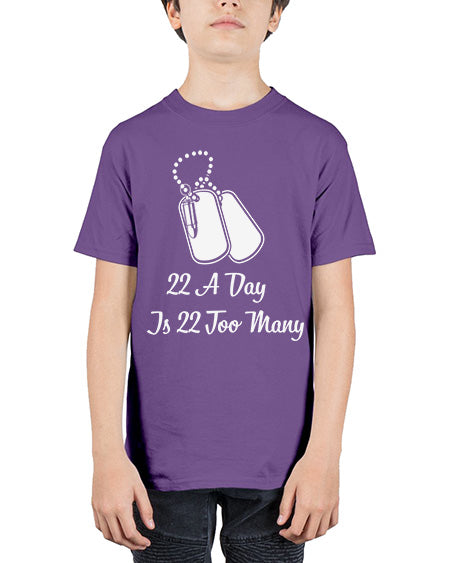 22 A Day is 22 30# - PTSD - Youth Tee Unisex