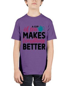 A Cup Of Tea Makes Everything Better 522# - tea - Youth Tee Unisex