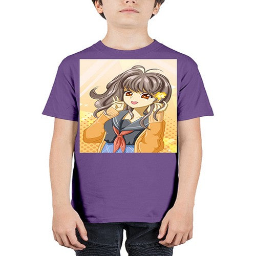 A beautiful and happy girl back to school 90# - anime - Youth Tee Unisex
