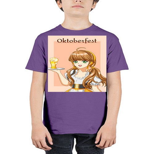 A beautiful girl with beer happy at celebrating the oktoberfest 87# - anime - Youth Tee Unisex