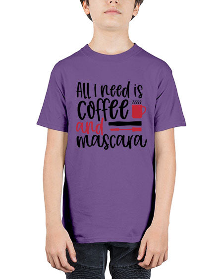 All I need is coffee and mascara design Style 259# - beauty - fashion - Youth Tee Unisex