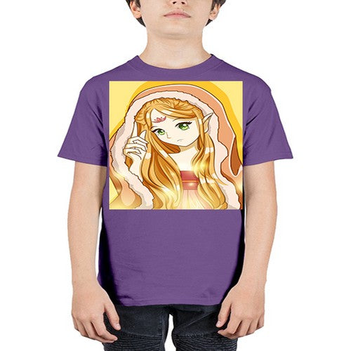 Beautiful and cute fairy queen with long yellow hair 70# - anime - Youth Tee Unisex
