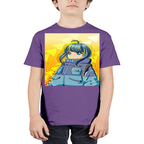 Beautiful and cute girl with big jacket 88# - anime - Youth Tee Unisex