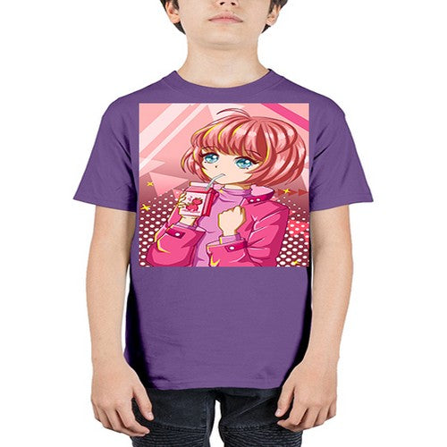 Beautiful and cute girl with strawberry milk 76# - anime - Youth Tee Unisex