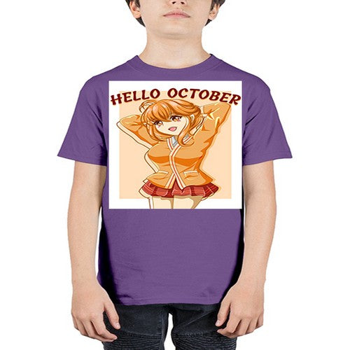 Beautiful and cute teenager girl in hello october 85# - anime - Youth Tee Unisex