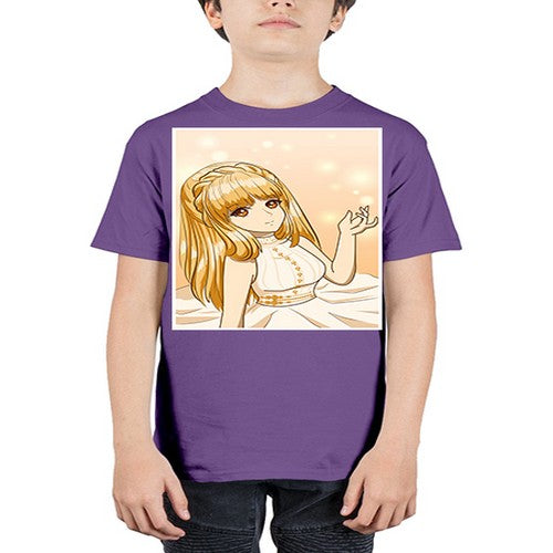 Beautiful and happy princess long yellow hair 24# - anime - Youth Tee Unisex