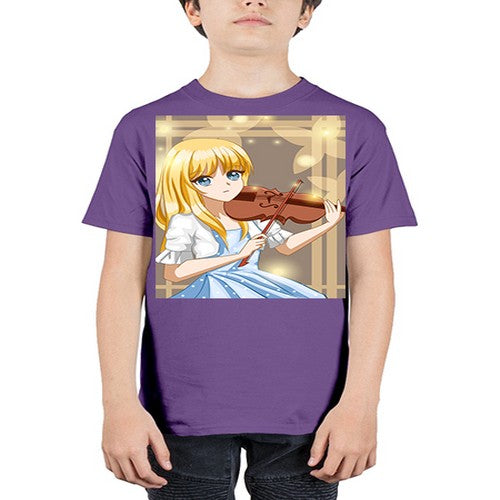 Beautiful girl playing violin 2# - anime - Youth Tee Unisex