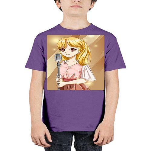 Beautiful girl singing in the studio 32# - anime - Youth Tee Unisex